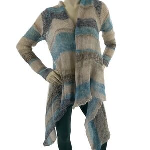 Love Stitch Women's  No Button Wrap Cardigan Knit Mohair Blend Multicolor Size S